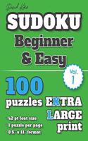 David Karn Sudoku - Beginner & Easy Vol 1: 100 Puzzles, Extra Large Print, 42 pt font size, 1 puzzle per page