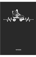 Roller Skating Notebook: Womens Blank Lined Heartbeat Roller Skating Journal - Great 70s & 80s Retro Accessories & Mother's Day Gift Idea Roller Skating Girls, Kids & Lover.