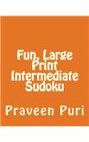 Fun, Large Print Intermediate Sudoku: Easy to Read, Large Grid Puzzles