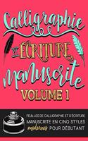 Calligraphie et écriture manuscrite: Feuilles de calligraphie et d'écriture manuscrite en cinq styles modernes pour débutant