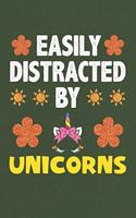 Easily Distracted By Unicorns: Unicorns Lovers Funny Gifts Dot Grid Journal Notebook 6x9 120 Pages