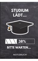 Studium lädt... 38% Bitte warten... Notizbuch: A 5 Notizbuch LINIERT für zukünftige Studenten - Cooler Spruch fürs Studium und Uni - Geburtstagsgeschenk - zur erfolgreichen Prüfung - Klausurenpha