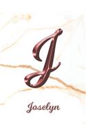 Joselyn: 1 Year Weekly Planner with Note Pages (12 Months) - White Marble Rose Gold Pink Effect Letter J - 2020 - 2021 - Week Planning - Monthly Appointment 