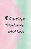 Let Me Glimpse Inside Your Velvet bones: All Purpose 6x9 Blank Lined Notebook Journal Way Better Than A Card Trendy Unique Gift Green And Pink Dark