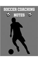 Soccer Coaching Notes: For soccer coaches to use to plan games - Includes a pitch diagram to sketch out strategies and room for coaching notes.