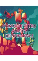 Printable Retro Robots Coloring Page