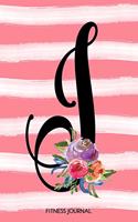 Monogram I Notebook: Coral Pink Floral Watercolor 6x9 Fitness Journal With 120 Exercise Tracking Pages, Personalized Fitness Logbook, Weight Loss Notebook, Letter Initia