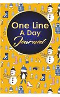 One Line A Day Journal: 5 Year Journal, Moms One Line A Day Five Year Memory Book, A Line A Day 5 Year Journal, One Line A Day Mom Journal, Cute Winter Skiing Cover(7 One Line a Day Journal Book)
