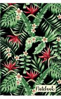 Notebook: Tropical Flowers College Ruled Journal for Taking Notes Journaling School or Work