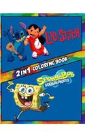 2 in 1 Coloring Book Lilo and Stitch and Sponge Bob Squarepants: Best Coloring Book for Children and Adults, Set 2 in 1 Coloring Book, Easy and Exciting Drawings of Your Loved Characters and Cartoons