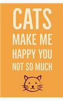 Cats Make Me Happy You Not So Much: Writing Journal for Cat Lovers - Blank Lined Journal (Composition Book, Notebook)