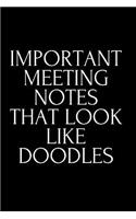 Important Meeting Notes That Look Like Doodles: 110-Page Blank Lined Journal Makes a Great Office Coworker Manager Boss Gag Gift Idea