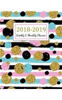 2018 - 2019 Weekly & Monthly Planner: 2018 - 2019 Two Year Planner - Daily Weekly And Monthly Calendar - Agenda Schedule Organizer Logbook and Journal Notebook - Gold Cover