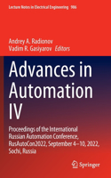 Advances in Automation IV