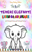 Teneri elefanti Libro da colorare per bambini Scene carine di elefanti adorabili e dei loro amici: Affascinanti elefanti che stimolano la creatività e il divertimento dei bambini