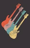 E-Guitar Notebook: Guitar E-Guitar Guitarist Player Music School Teacher Retro 6x9 Dot Grid Dotted 120 Pages for School College