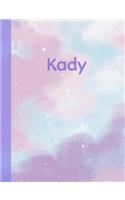 Kady: Personalized Composition Notebook - College Ruled (Lined) Exercise Book for School Notes, Assignments, Homework, Essay Writing. Purple Pink Blue Cov