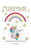 Cute Unicorn Handwriting Practice