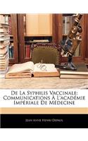 de la Syphilis Vaccinale