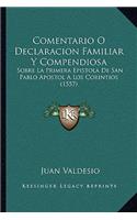Comentario O Declaracion Familiar Y Compendiosa
