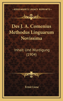 Des J. A. Comenius Methodus Linguarum Novissima