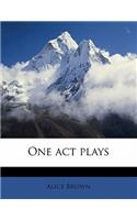 One Act Plays