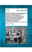 Francis A. Lazenby, Suing on Behalf of Himself Etc., Plaintiff-Appellant-Respondent, John B. Ramsey, Et, Al., Intervenors-Appellants-Respondents, Against International Cotton Mills Corporation, et al, Defendants-Respondents-Appellants