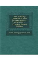 Military Journals of Two Private Soldiers, 1758-1775