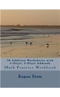 30 Addition Worksheets with 5-Digit, 3-Digit Addends