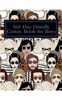 365 Day Doodle Comic Book for Boys: Blank Sketch Book