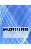 A4 Lecture Book 150 Lined Pages 8.5" x 11": Curved Lines Design