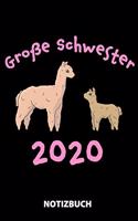 Große Schwester 2020 Notizbuch: 100 Seiten kariert - ca. DIN A5 - Skizzenbuch - Matheheft - Schulheft - Übungsheft - Geschenk zu Weihnachten oder Geburtstag - Lustige Geschenkidee