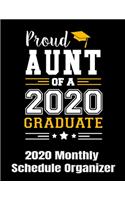 Proud Aunt Of A 2020 Graduate 2020 Monthly Schedule Organizer