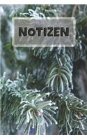 Notizbuch Winter Schnee Wald Tannebaum, liniert, 120 Seiten