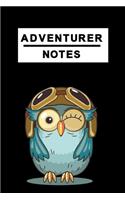 Notizbuch Adventurer Notes: Notizbuch mit Abenteurer Eule