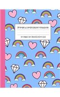 Primary composition notebook 120 pages (60 sheets) 8.5x11 (A4): Story Journal - Grades K-2 I Alphabet Tracing Chart inside (Helps with Writing Letters) - Dashed Midline and Picture Space Great for Developing Crea