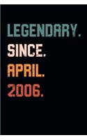 Blank Lined Journal, Notebook, Diary, Planner - Legendary Since April 2006 - 13th Birthday Gift For 13 Years Old Boys and Girls born in April: Medium College-Ruled Journey Diary, 110 page, Lined, 6x9 (15.2 x 22.9 cm)