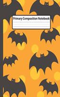 Primary Composition Notebook: Orange Bats dots polka - Draw and Write Journal, Story Paper Journal, Dashed Midline with Picture Space for kids, Kindergarten to Early Childhood sc