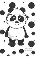 Playful Panda Dot Grid Journal: Bullet Point Planner for Panda Productivity Panda in glasses big dots in background