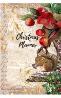 Christmas Planner: Organise your festive shopping, present buying, baking, parties and meals in one handy 6x9 paperback book. Winter woodland squirrel & berries cover 