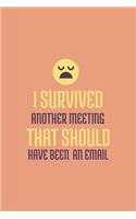 I Survived Another Meeting That Should Have Been An Email: Blank Notebook/Journal For Personal Use And Also For Gift