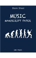 Blank Sheet Music Notebook music Evolution for guitar with chords