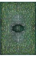 Monogram K Notebook: Blank Journal Diary Memoir Log Logue