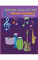 Musical instrument musical note coloring for kids