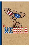 'merica: Patriotic Chiweenie Gift, Funny Cute Notebook, Lined Journal, Special Workbook for Students