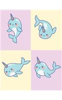 Notebook: Cute Whaleticorn Collection Cover and Dot Graph Line Sketch Pages, Extra Large (8.5 X 11) Inches, 110 Pages, White Paper, Sketch, Draw and Paint(1 Cute Whaleticorn Collection Notebook)