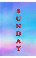 Sunday: Sunday Notebook - Unlined Journal Notebook, 100 pages, Cream paper, 6 x 9 inches