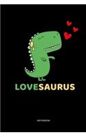 Lovesaurus Notebook: Süßes Lovesaurus Notebook. Perfekt für Verliebte oder Valentinstag. Oder als Geschenk für Mama oder Papa.