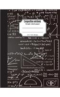 Composition notebook graph ruled paper 8.5 x 11" 200 page 4x4 grid per inch, Mathematics black chalkboard: Large composition book journal for school student/teacher/office