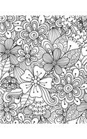 Journal Notebook Flower Pattern 2: 172 Page Blank Journal 8 x 10 Size, Unlined For Journaling, Writing, Planning or Doodling.(17 Artsy Plain Journals)
